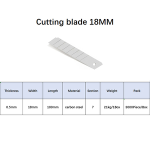Cutter utilitaire à lame de 18 mm pour emballage neutre, découpe de sacs plastiques, avec lame en acier au carbone SK5, système de rupture rapide - Product Image 2