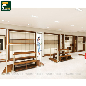 Meuble de présentation moderne pour boutique de mode, étagère murale pour vêtements, comptoir de caisse, unité d'éclairage pour vêtements - Product Image 3