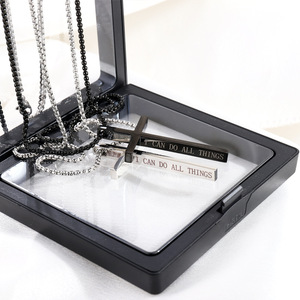 Collar Cruzado Moderno FANKE al por Mayor, Chapado en Oro <span class=keywords><strong>de</strong></span> 18K, Cadenas <span class=keywords><strong>de</strong></span> Acero Inoxidable Grabadas, Joyería Religiosa, Regalo para Hombre - Product Image 2