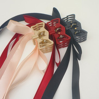 Barrettes magnétiques papillon en gros, nœuds de cheveux longs rouges et noirs pour filles, accessoires magnétiques pour cheveux pour femmes