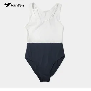 Kompetisi Tari Tanpa Lengan Buatan Khusus Senam Leotard Mesh Ballet Men Dance Thong Leotard