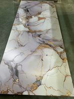 Panel de Pared de PVC con Acabado Brillante, Recubrimiento UV, Resistente al Agua, Ecológico, con Diseño Floral, Resistente a los Arañazos, 3mm de Grosor, Estilo Moderno, Imitación Mármol
