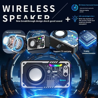 Haut-parleur Bluetooth Mecha Transparent BT 5.3 Étanche DC LED RGB Coloré Sans Fil Extérieur Mini Subwoofer Série Bureau Cannon Horloge