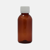 Bouteille PET liquide orale 120ML pour sirop contre la toux avec ligne à quatre échelles Bouteille en plastique de haute qualité Couleur et logo personnalisés