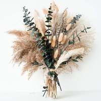 Bunga Kering Pampas Bohemian Dekoratif Rumput Ekor Kelinci Campuran dan Padu Padan Buket Bunga Kering