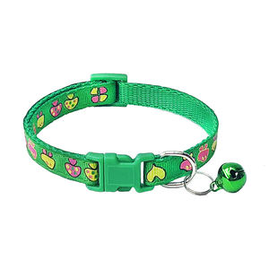 Collar de seguridad con campanas para gatos, hebilla de seguridad con estampado de seta ancha de 1,0 cm - Product Image 2