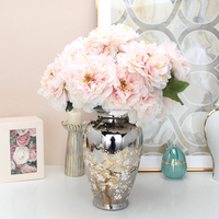 J191/V118 Foire de Canton 2024 Produit le plus vendu Vase à fleurs de luxe en or Fabrication céramique Vente en gros Pots à gingembre argentés