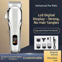 Tondeuse professionnelle pour chiens, tondeuse à poils pour animaux de compagnie, plaqué argent, rechargeable, tondeuse électrique pour chats, tondeuse à poils pour animaux de compagnie