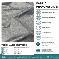 Tela Elástica de Jersey Cepillado 90% Poliéster 10% Spandex, Ecológica, para Ropa Deportiva, Tela de Jersey Elástica Melange para Trajes de Yoga
