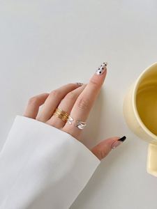 Dylam Minimalist Fashion Jewelry S925 <b>Silver</b> Rhodium 18K Gold Plated Multiple Layer Hallow Out <b>Adjustable</b> Women <b>Rings</b> - Product Image 3