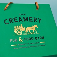 Sac en papier écologique personnalisé avec logo, biodégradable, pour l'emballage alimentaire des restaurants, avec poignée torsadée