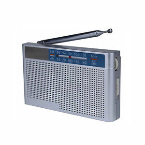 Radio Portátil AM/FM Clásica Plateada de 2 Bandas con Antena Retráctil, Altavoz Integrado, Funciona con Pilas AA, para Uso en Interiores y Exteriores - Product Image 2