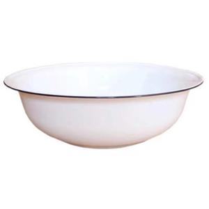 Vente en gros de grand bol à mélanger en fonte émaillée de 50 cm, émail blanc - Product Image 5