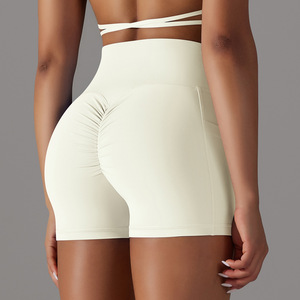 Liquidation vente femmes européen américain Double face Nylon brossé croix V taille poche Fitness Yoga Shorts sport - Product Image 6