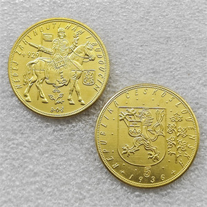 10 Ducats de Tchécoslovaquie 1933, 5 Ducats de Tchécoslovaquie 1931-1951, pièces commémoratives de style antique, cadeaux, décoration intérieure - Product Image 3