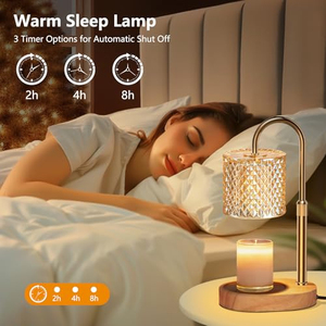 Lampe chauffe-bougie électrique à changement de couleur, design métallique, pour une ambiance de chevet - Product Image 2