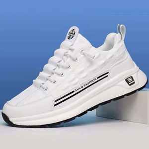 Chaussures décontractées en cuir pour hommes, tendance et élégantes, à lacets, basses, légères, respirantes, résistantes à l'usure, confortables, chaussures de sport - Product Image 1