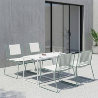 Ensemble de chaises de salle à manger en fer forgé pour l'extérieur, résistant aux UV, idéal pour les cours et les balcons