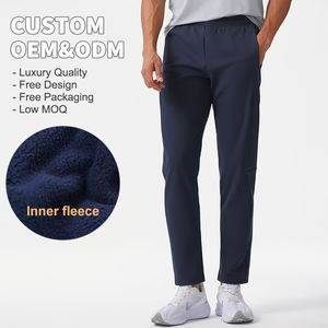 맞춤형 남성용 스포츠 바지 미드 웨이스트 방수 패브릭 플랫 프론트 스트레이트 졸라매는 끈 맞춤 로고 특징-OEM 겨울 - Product Image 1