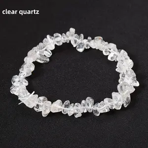 Bijoux fantaisie cristal naturel pierres précieuses bracelet élastique femmes hommes cristaux puces bracelet