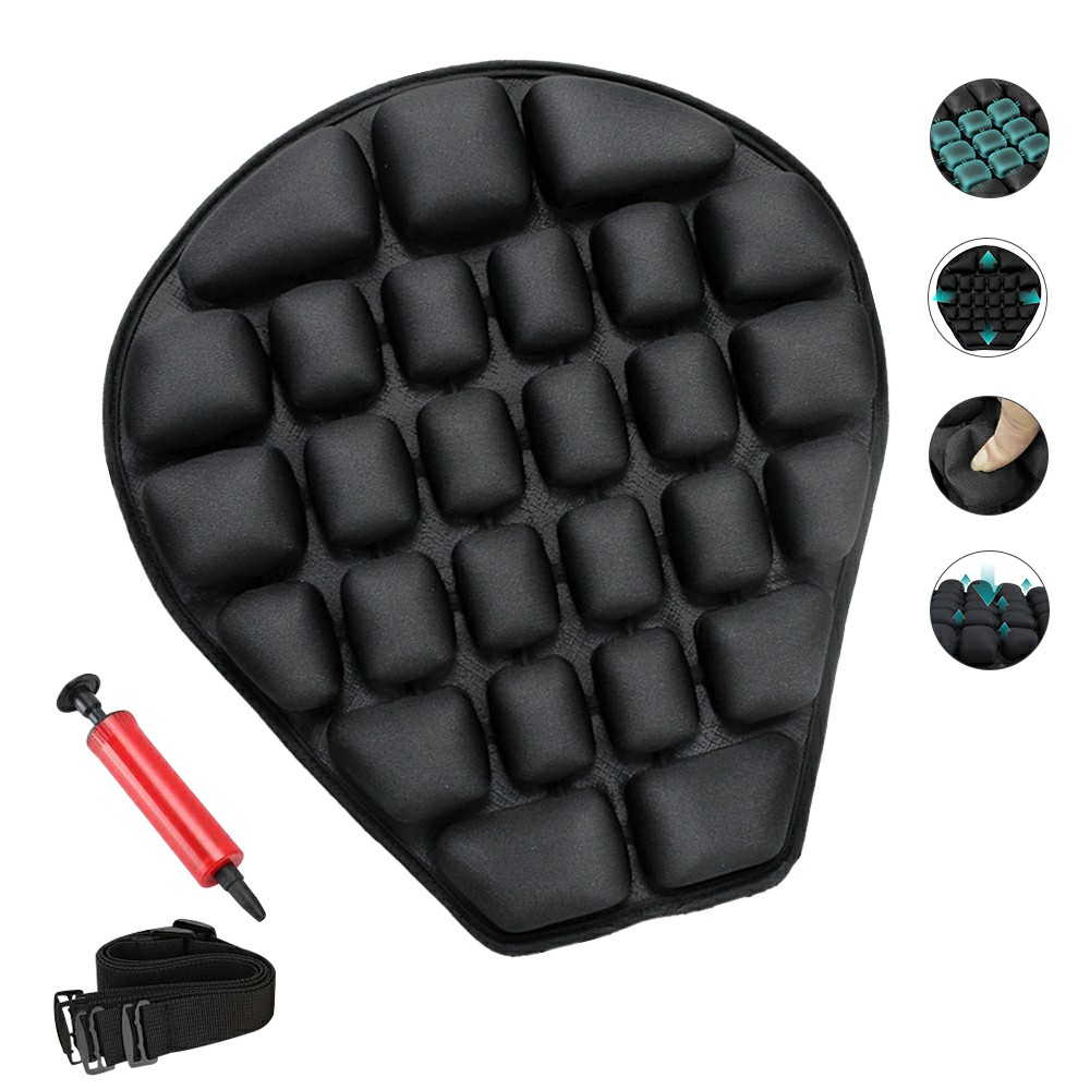 Waterproof 3D Saddle Pad Cover Cruiser Inflatable Motorcycle Air Seat Cushion for Cruiser Touring Saddles