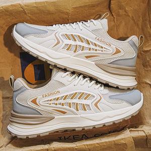 Chaussures de sport montantes tendance pour homme, style coréen, respirantes en maille, décontractées, à semelle épaisse, à lacets, pour la marche, collection automne - Product Image 5