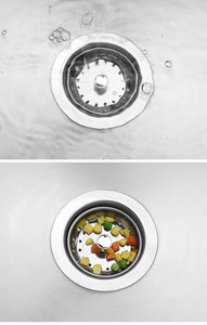 Kitchen <strong>Sink</strong> <strong>Strainer</strong> and Stopper Stainless Steel Basket <strong>With</strong> Plastic Knob Rubber Stopper Bottom - Product Image 5