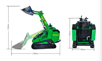 VICTORY SK690LE Mini chargeuse compacte électrique haute efficacité pour jardin 100KG-400KG capacité avec boîte de vitesses de pompe à roulement