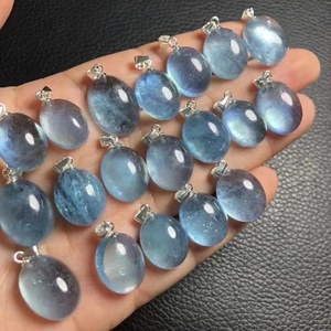 Hecho a mano plata esterlina moda curación piedras cristal joyería <span class=keywords><strong>Natural</strong></span> <span class=keywords><strong>aguamarina</strong></span> encanto <span class=keywords><strong>colgante</strong></span> - Product Image 2