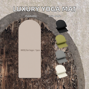 Tapis de yoga professionnel de luxe haut de gamme en cuir PU, écologique, avec logo personnalisé, coloré, 5 mm, pour fitness et exercice, en caoutchouc naturel de haute qualité - Product Image 2
