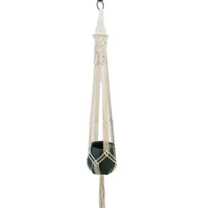 Macrame Handmade Polyester Plant Hanger Hanging Flowerpot For Home Decor And Garden Wall Art