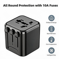 Adaptor Charger Dinding SFE Worldwide, Charger USB, Adaptor Perjalanan Internasional dengan Tipe C, Perlengkapan Perjalanan