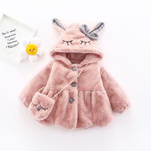 872 inverno nuovo abbigliamento per bambini all'ingrosso da ragazza a maniche lunghe con cappuccio maglione di lana spessa orecchie di coniglio conchiglia di <span class=keywords><strong>pelliccia</strong></span> - Product Image 2