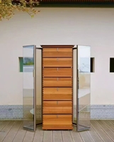 XUNKAI Armoire de rangement de luxe moderne multi-scénarios avec cadre en aluminium, porte en verre et bois massif, personnalisable OEM