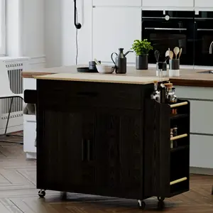 Küchen insel mit Lagerung Rollende Küchen insel auf Rädern mit Drop Leaf Kitchen Cart Island Tisch