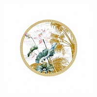 Tapis de mahjong contemporain de luxe en acrylique, 1 pièce, motif Lotus Heron américain, rose, bleu, vert de Noël, personnalisé et roulé