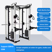 Rack multifonctionnel Smith, combo croisé de câbles et squat, équipement d'entraînement Smith multifonctionnel pour salle de sport intérieure