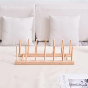 Égouttoir à vaisselle en bois massif, séchage rapide, support à assiettes, organisateur de cuisine, style moderne - Product Image 4