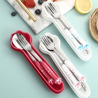 Vaisselle de 3 baguettes, cuillères, fourchettes, griffes de chat créatives vente en gros d'ensembles de couverts de cuisine durables vaisselle portable dessin animé