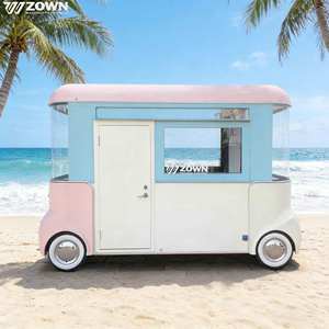 Carrito de Comida y Bebidas Eléctrico Multifuncional ZOWN, Remolque Móvil Ventilado para Servicio al Aire Libre de Té con Leche y Bebidas Frías - Product Image 1