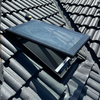 Fenêtre de toit moderne à cadre en aluminium, double vitrage trempé, lamellé-collé, pour jardin, avec persienne, sécurité intelligente et automatique