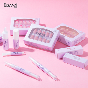 Easywell – <span class=keywords><strong>Autocollants</strong></span> 3D pour <span class=keywords><strong>ongles</strong></span> en amande, 30-32 pièces, style français, en acrylique souple, <span class=keywords><strong>faux</strong></span> <span class=keywords><strong>ongles</strong></span> de luxe réutilisables en gel - Product Image 6