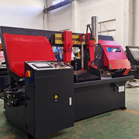 Scie à ruban horizontale industrielle CNC entièrement automatique GZ4243, moteur 4,0 kW, alimentation automatique, coupe de métal, tensionnement manuel