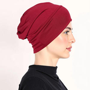 Gorro suave de alta elasticidad para pacientes con cáncer, protección para el cabello, Color sólido, logotipo personalizado, suéter para mujer, gorros - Product Image 5