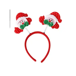 Christmas dress up jewelry cartoon cute santa claus head button kindergarten performance hair band headdress adult children