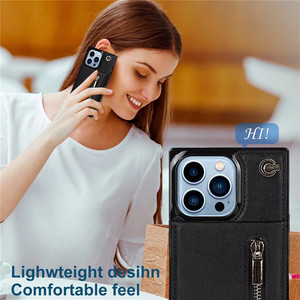 Étui de téléphone fantaisie avec fermeture éclair, portefeuille à bandoulière, lanière, étui de téléphone en cuir pour iPhone 11 12 13 pour Samsung S21, <span class=keywords><strong>2023</strong></span> - Product Image 5