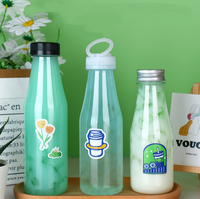 Bouteille de yaourt au lait jetable en PET transparente, bouteille en plastique pour jus, lait, thé, boissons