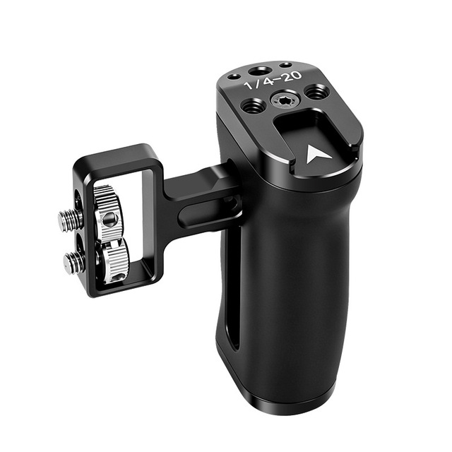 DSLR Camera Cage Side Handgrip Aluminum Alloy Plastic Construction Left-Right Universal Multifunctional Top Handle Cold Shoe