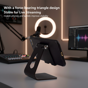 Support de téléphone portable et iPad en alliage d'aluminium flexible pour enregistrement en direct, support de téléphone pliable pour bureau, studio, magasin de détail - Product Image 5