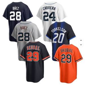Vente en gros de maillots de baseball pour hommes de qualité supérieure, style Detroit, cousus, 29 # Skubal 31 # Greene 28 # Baez 24 # Maillot de joueur CabreraHome Limited - Product Image 1